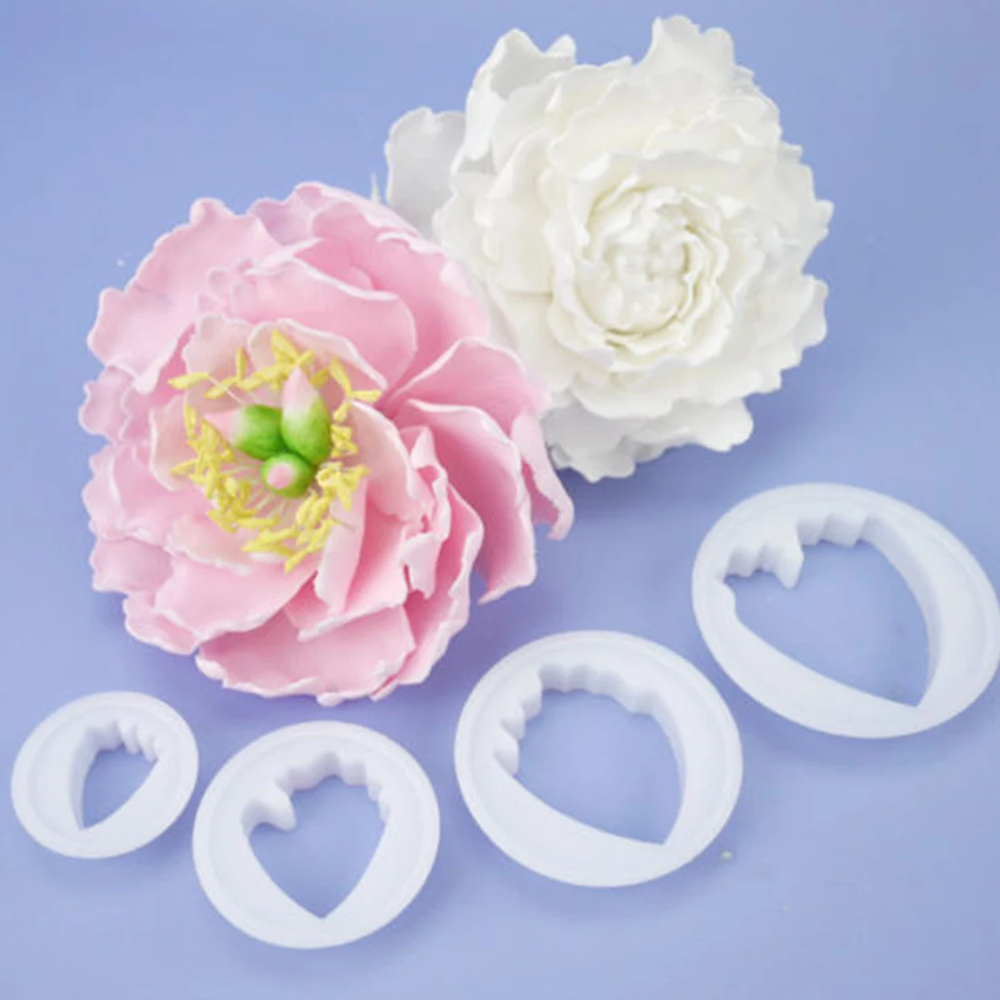 4pcs Sugarcraft Peony Set plastic fondant cutter cake mold fondant mold