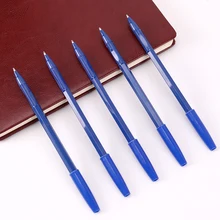 15 шт., простые шариковые ручки, синие пластиковые шариковые ручки, 0,7 мм, синие, сменные, школьные, офисные, канцелярские принадлежности