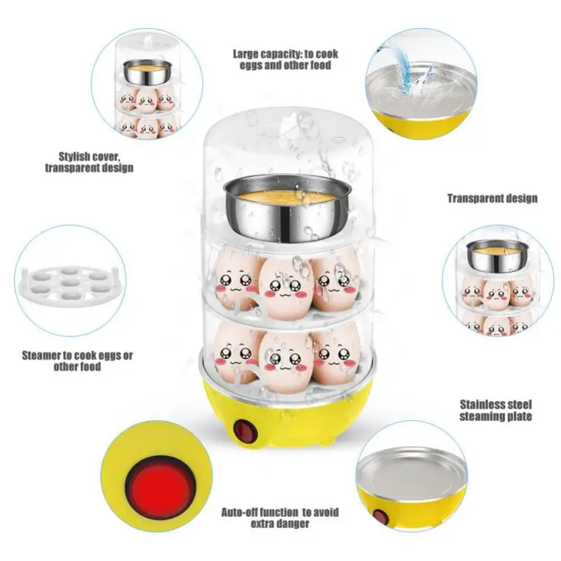 21 яйца многофункциональная быстрая электрическая яичная плита емкость Быстрый яичный котел отпариватель автоматический отключающий яйцеварка кухонные инструменты