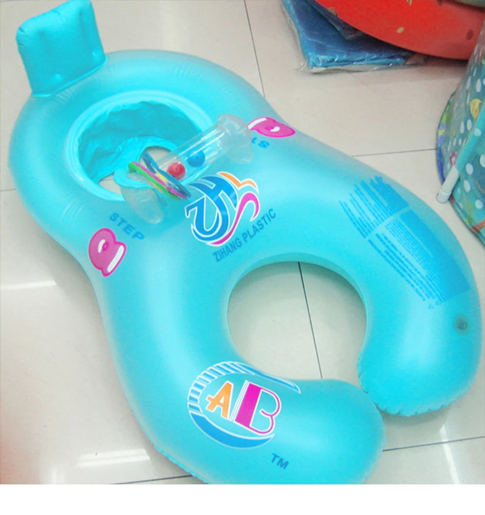 Anel de Natação Inflável do Bebê Anéis de Natação Anel da Sede de Banho Mãe e Filho Piscina Verão Duplo Círculo Infantil Flutuante 12 verão Mãe e Filho Duplo Círculo Anéis