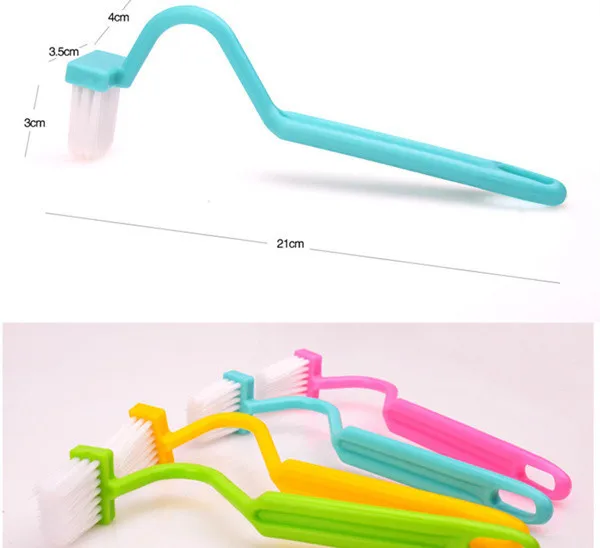 

Portable Toilet Brush Scrubber V-type Cleaner Clean Brush Bent Bowl Handle Plastic Handle Corner Cleaning Party Decorative Gift