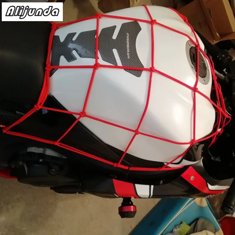 

30 * 30cm Motorcycle Bike Car Accessories Helmet Holder Adjustable Hooks Durable Elastic Rope Bungee Heavy Suitcase Grid Cargo