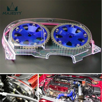 

Clear Timing Belt Cover + Cam Pulley Gear For Lancer EVO 9 IX 4G63