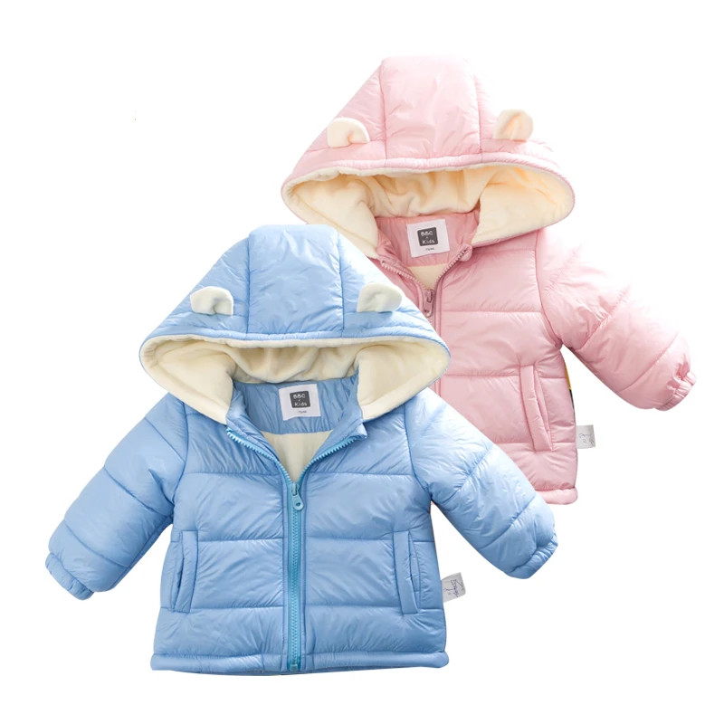 Lemonmiyu Детские однотонные пушистые парки утепленная стеганая куртка с капюшоном на молнии для младенцев хлопковая модная зимняя верхняя одежда для новорожденных с животными