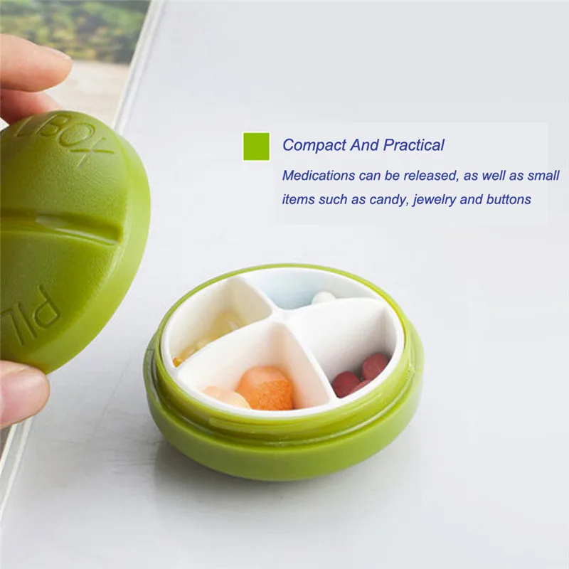 

2018 Carry plastic Small Medicine Box Portable Kit Mini Kit Portable Small Kit Cute Four Grid Sub Pill Box