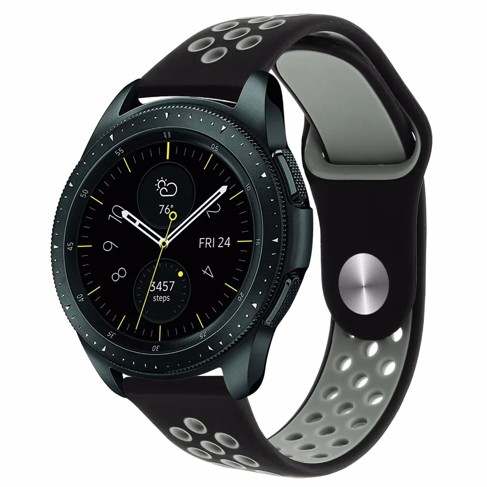 Двойная цветная силиконовая резина Ремешок для часов samsung Galaxy Watch 42 мм 46 мм R810/R800 Active 2 40 мм 44 мм Band Quick Release Strap