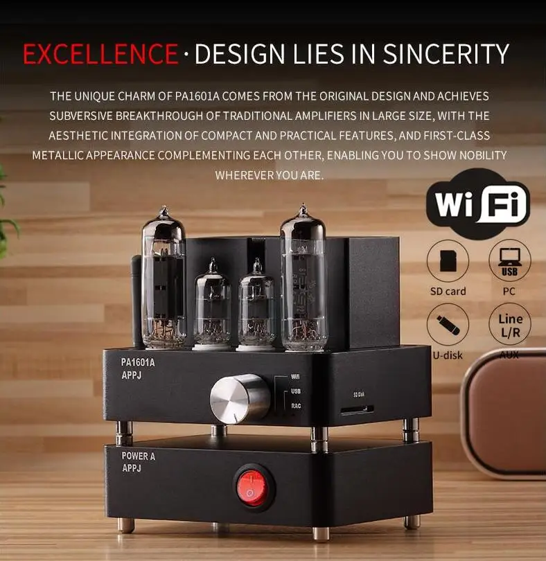 APPJ Smart WiFi 6J1+6P4 Vacumm Tube Amplifier Mini HiFi