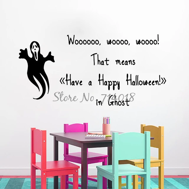ghost wall decals quote have a happy halloween vinyl decal sticker