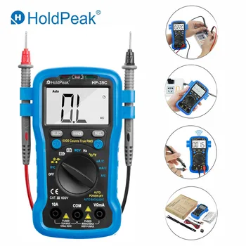 

HP-39C Portable Auto Range Digital Multimeter Measure AC DC Voltage Current Temperature Resistance Frequency Capacitance Tester