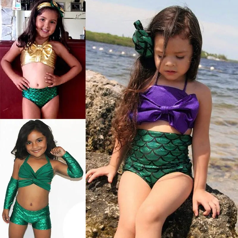 

Kid Girls Bikini Set Mermaid Tail Girls Swimwear Summer Chidren Girls Swimsuit Swimming Costume 2-14T Two-Piece Set