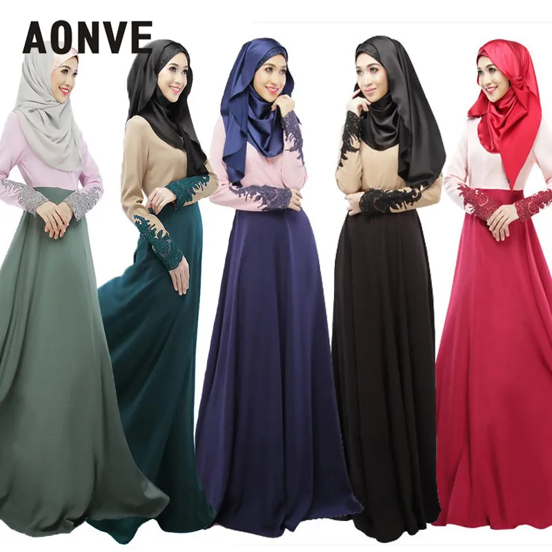 Aonve Hijabs abaya женское платье мусульманское повседневное длинные платья Турецкая