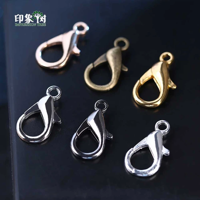 10/12/14/16/18/21mm Zinc Alloy Lobster Clasps Claw Hooks Multi Color Plated  Nickle