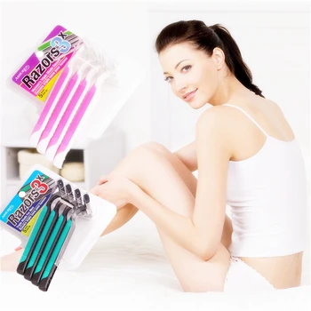 

1set = 4Pcs Men Women Razors 3 layers stainless steel Blades Shaving Knife Hair Removal Tools With Retail Packge Fashion design