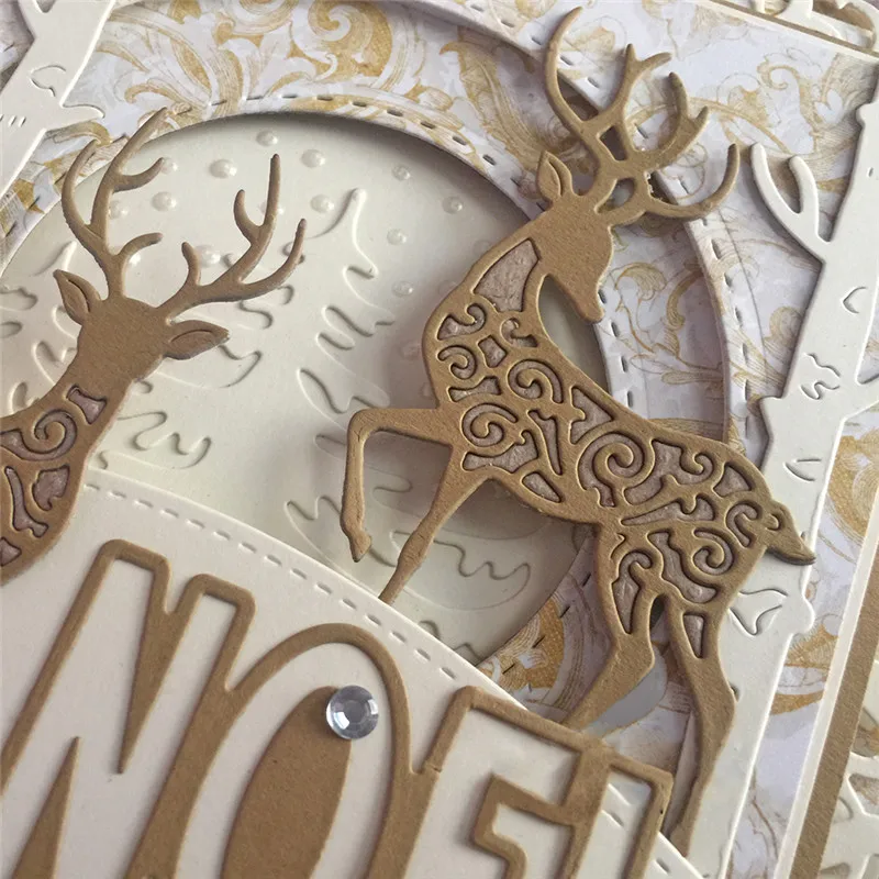 

Naifumodo Filigree Reindeer Die for Scrapbooking 2019 New Cutting Dies DIY Album Card Making Decor Paper Craft