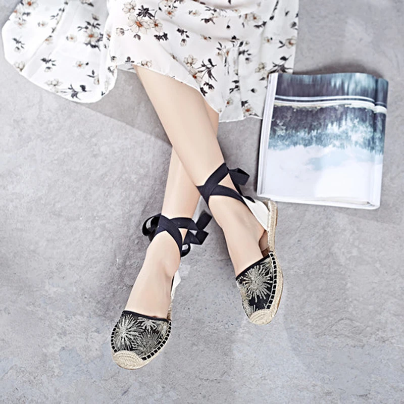 Canvas Summer Women's Espadrille Sandals Flats Ankle Strap Hemp Bottom Fisherman Women Shoes For 2018 SpringAutumn Women Loafer (20)