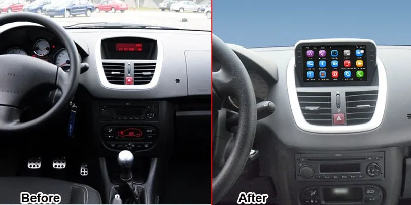 Cheap Android 7.1 Car media player for Peugeot 207 original car upgrade car Video keep original Radio(CD) all functions 4