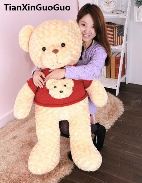 

cartoon teddy bear plush toy large 100cm soft bear doll dressed bear head sweater,hugging pillow birthday gift w0340