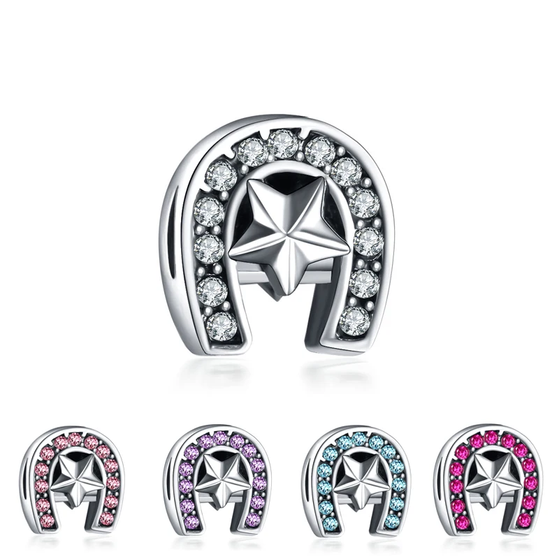 

Fashion Lucky Star 925 Silver Beads Vintage Style Crystal Bead Charms Fit Original Pandora Bracelets & Bangles Women DIY Jewelry