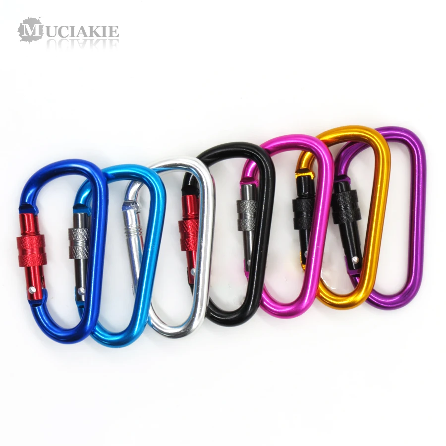 5PCS Aluminum Alloy Decorative Hoods Key Hooks Black Blue Red Gold Silver Carabiners Key Chain Clip Camping Snap Hook Outdoor 3