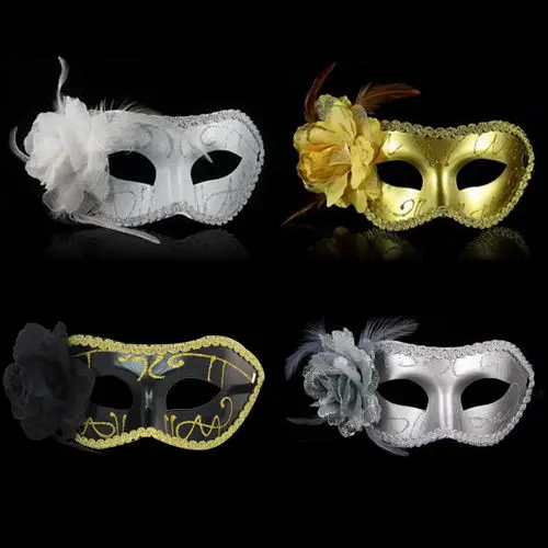 ФСТ венецианское перо нарядное платье маскарадный мяч маска (золото)|ball mask|masquerade