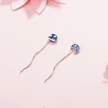 XIYANIKE личности простой Голубой планеты серьги гвоздики модные серьги милые девушки аксессуары для женщин подарок на день рождения VES7137