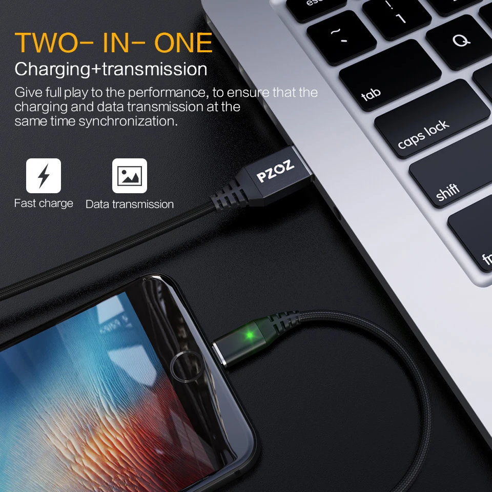  PZOZ Magnetische Kabel 2M Typ C Micro USB C Schnelle Lade Telefon Microusb Typ-C Magnet Ladegerät u