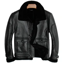 Абсолютно новая мужская куртка из овечьей шерсти, мужские Куртки из натуральной кожи. Зимняя Толстая овечья шуба, мягкая овчина