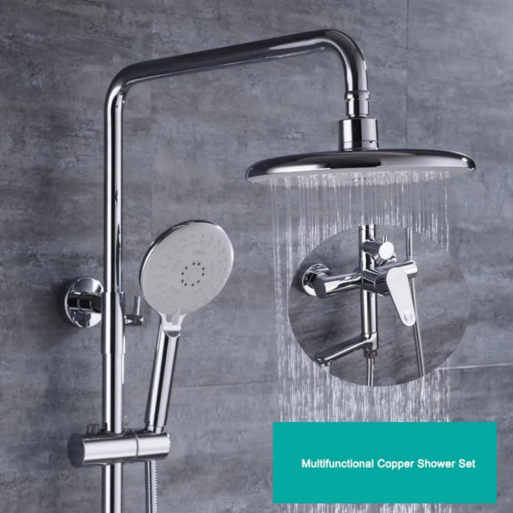 

Bathroom full copper shower set, triple type hot and cold multi-function shower nozzle, shower