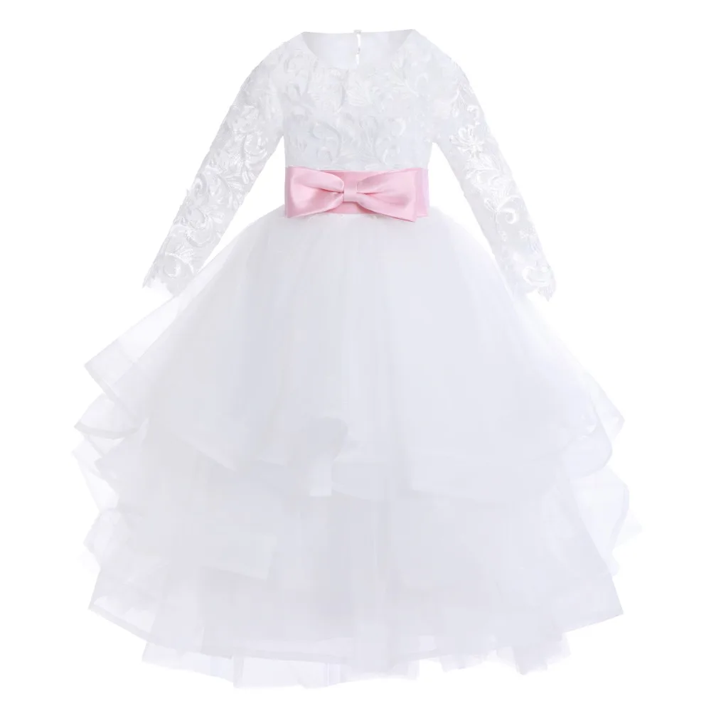 Элегантное детское платье для девочек; детское кружевное фатиновое бальное платье; длинное платье для дня рождения, свадьбы, подружки невесты; платья для детей