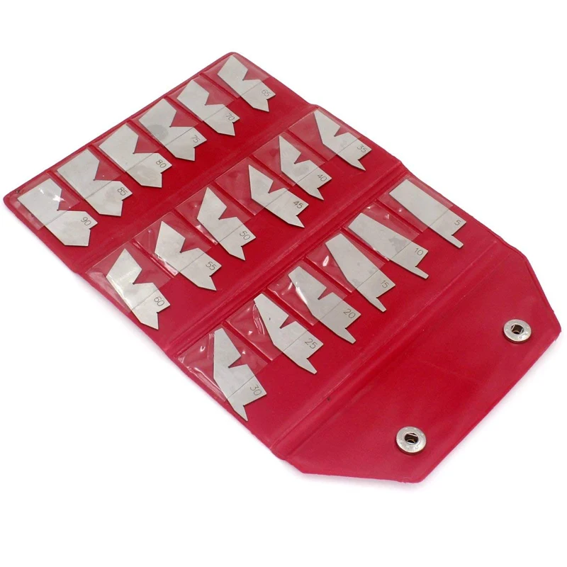 

W.S. Stainless Steel Angle Gage 18pcs Set Inspection Gauge Machinist Tool