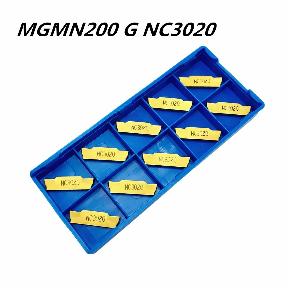 10 шт. инструмент для канавок MGMN200 G NC3020 2 мм Карбидное лезвие для металлорежущих токарных стаков инструменты с ЧПУ станок для фрезерования резак слот лезвие