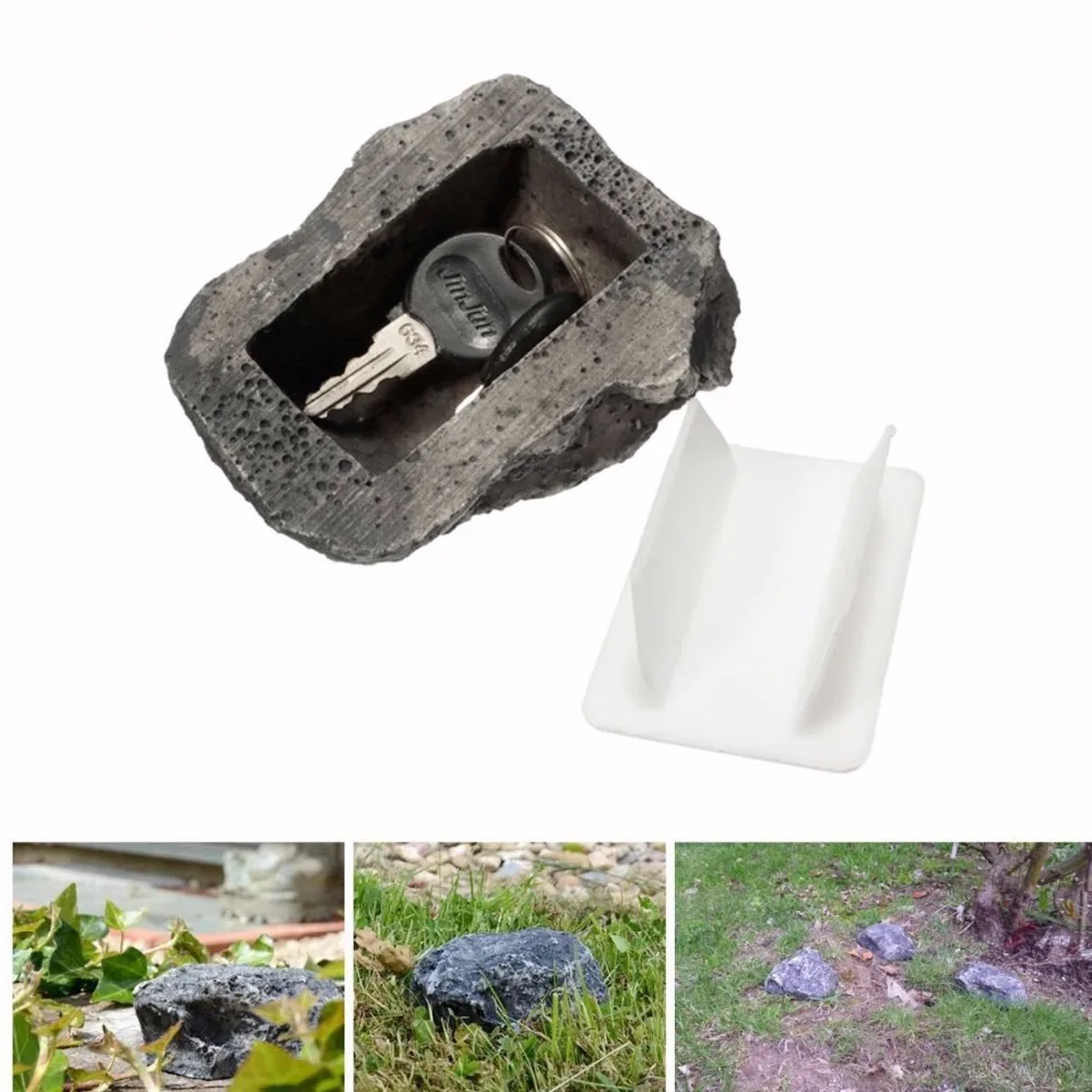 Outdoor Muddy Mud Spare Key House Safe Hidden Hide Security Rock Stone Case Box