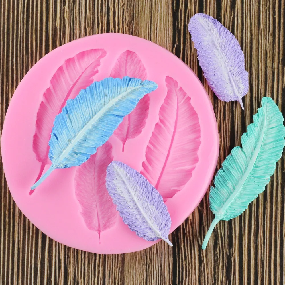 Птиц перья Шоколад DIY Инструменты для украшения тортов из мастики кружевной