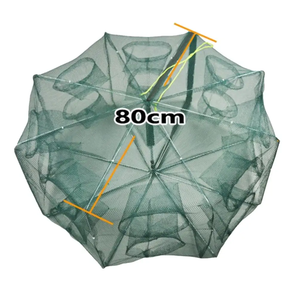 Портативный сложить рыболовная сеть с шестигранной 6/8/16 отверстие Автоматическая рыбалка креветки Ловушка Рыба Креветки Минноу краб приманки Литой сетки ловушка - Цвет: 16