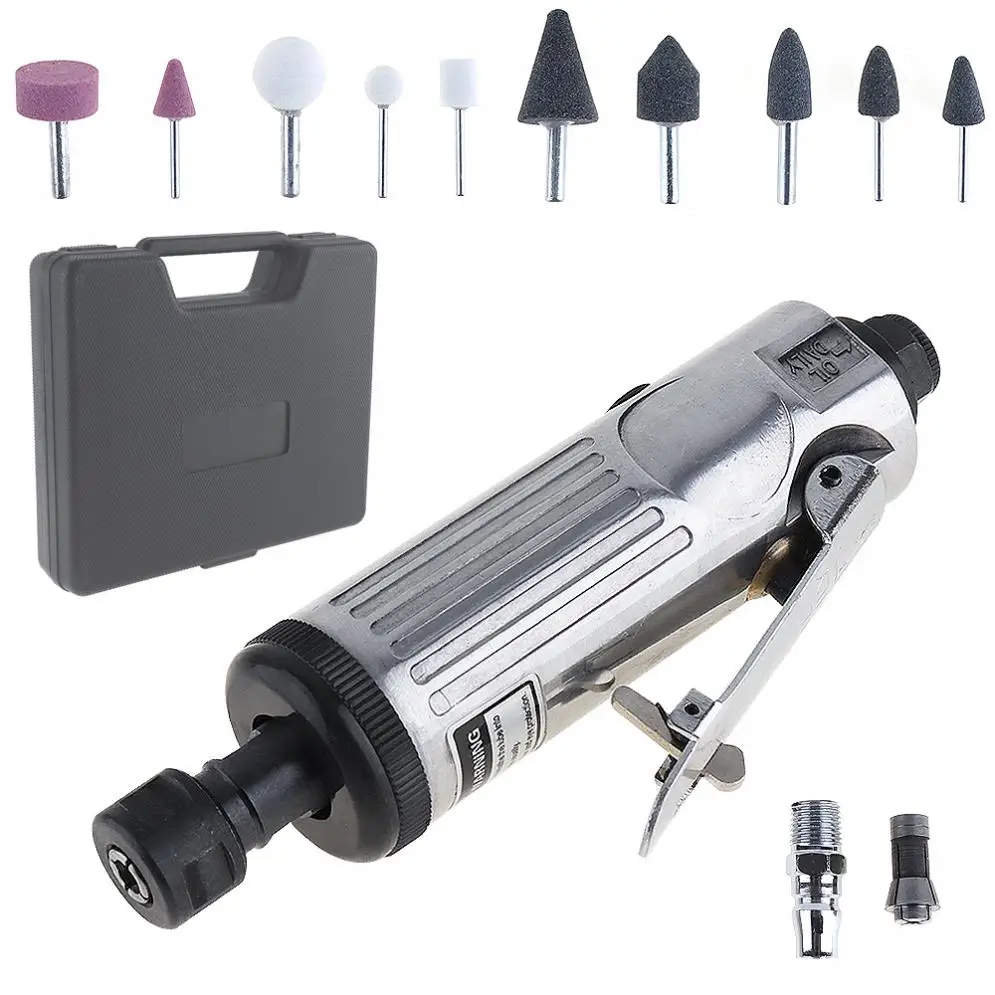 

Practical TORO 1/4 Inch Pneumatic Grinding Machine Mold Air Compressor Die Grinder Tool with 14pcs Rotary Tool Kit