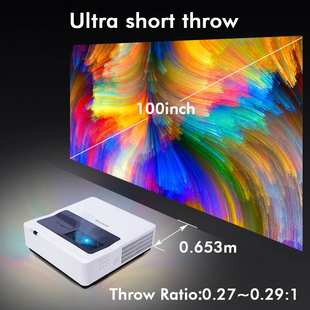 BYINTEK CLOUD K8 Ультра короткий бросок голографический 3LCD видео Full HD 1080P светодиодный