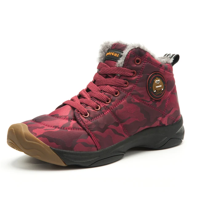 Winter Ankle Boots Men Christmas Snow Shoes Waterproof Hiking Shoes Hair Sneakers Men Spring Warm Trainers Anti Skid Boots Man