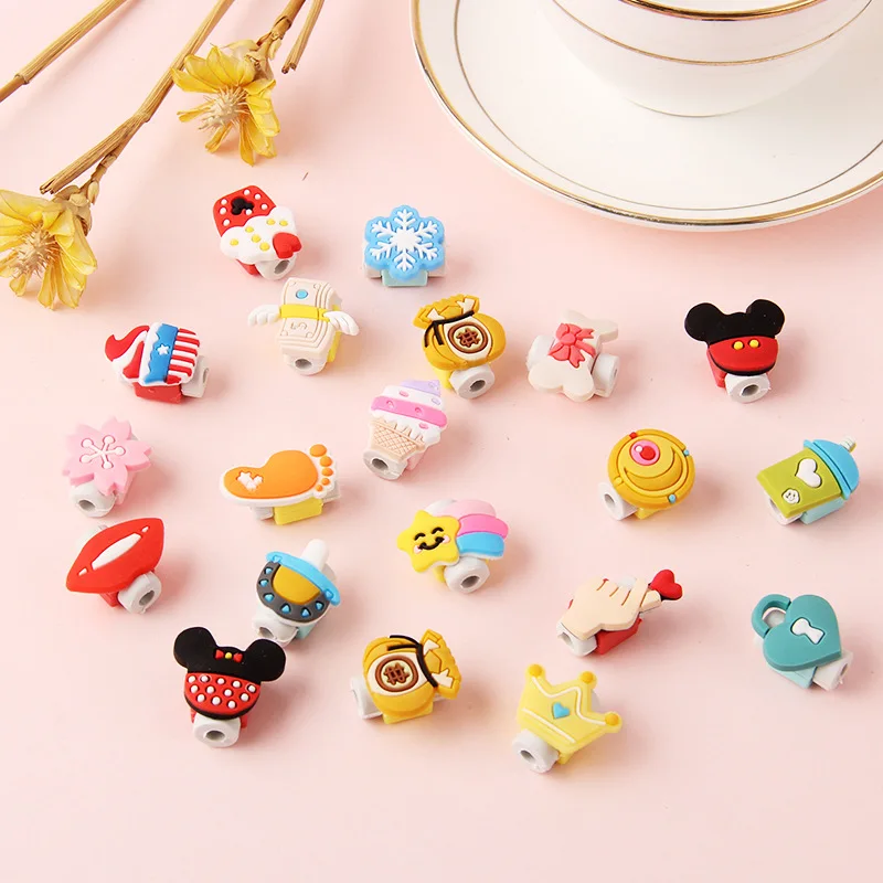 

Newest Cute 100pcs/lot Cartoon Cable Protector For iphone 5 6 7 7 plus 8 x USB Charger Date Sleeve Cable Protection