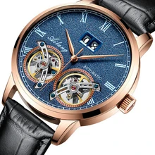 AILANG skeleton double tourbillon fashion luxury brand men tourbillon automatic mechanical watch men sports simulation light ailang brand men s business deluxe yingang mechanical 5 point small seconds date light men s fashion casual watch