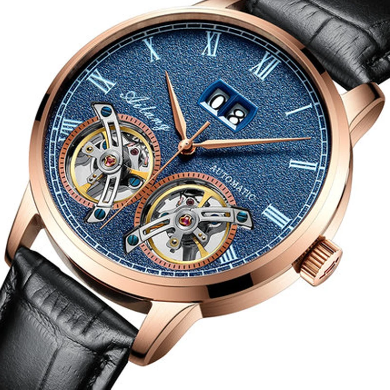 AILANG skeleton double tourbillon модные роскошные Брендовые мужские автоматические