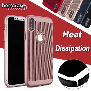

100pcs Mesh Honeycomb Back Heat Dissipation Matte Shockproof Case For iPhone 11 Pro Max XS XR X 8 7 6 6S Plus Thin Hard PC Cover