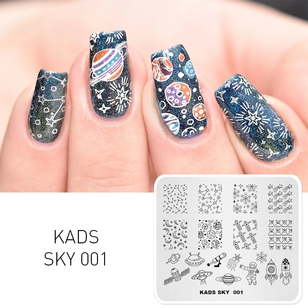 KADS Новое поступление Sky 001 дизайн фэнтези World Moon & Star шаблон для печати пластины