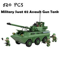 Совместимость с моделями building toy 520 8007 шт. Военная Униформа Swat 02 штурмовой пистолет Танк строительные блоки игрушки и хобби