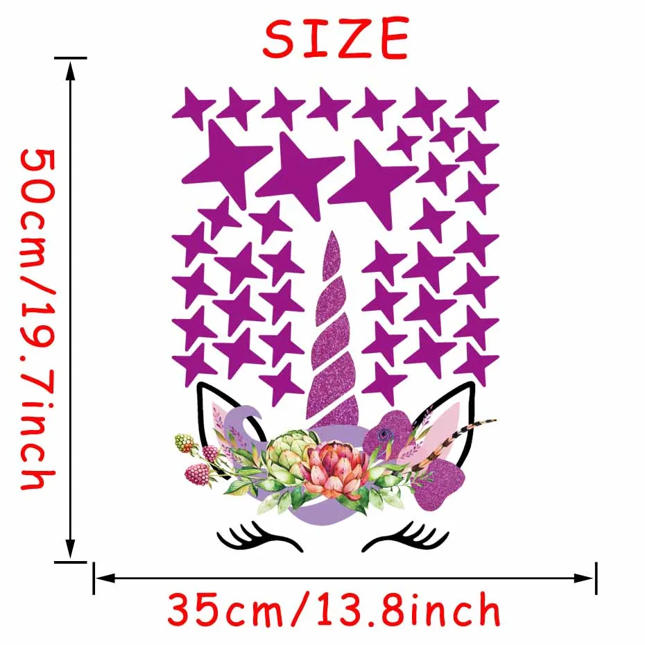 cartoon-Unicorns-flower-Wall-Stickers-DIY-Stars-Cute-flower-Animals-Vinyl-Home-wall-Decals-kids(6)