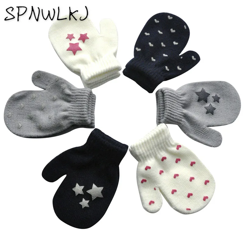 

2019 New Fashion Winter Warm Gloves Children Knitted Mittens Kids Printed Girls Boy Stretch Christmas Gift Glove Boys Gloves