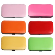 7 шт Портативный клиппер маникюрный набор из нержавеющей стали для ухода за телом с коробкой розовый/зеленый/желтый/красный/ярко-розовый/оранжевый