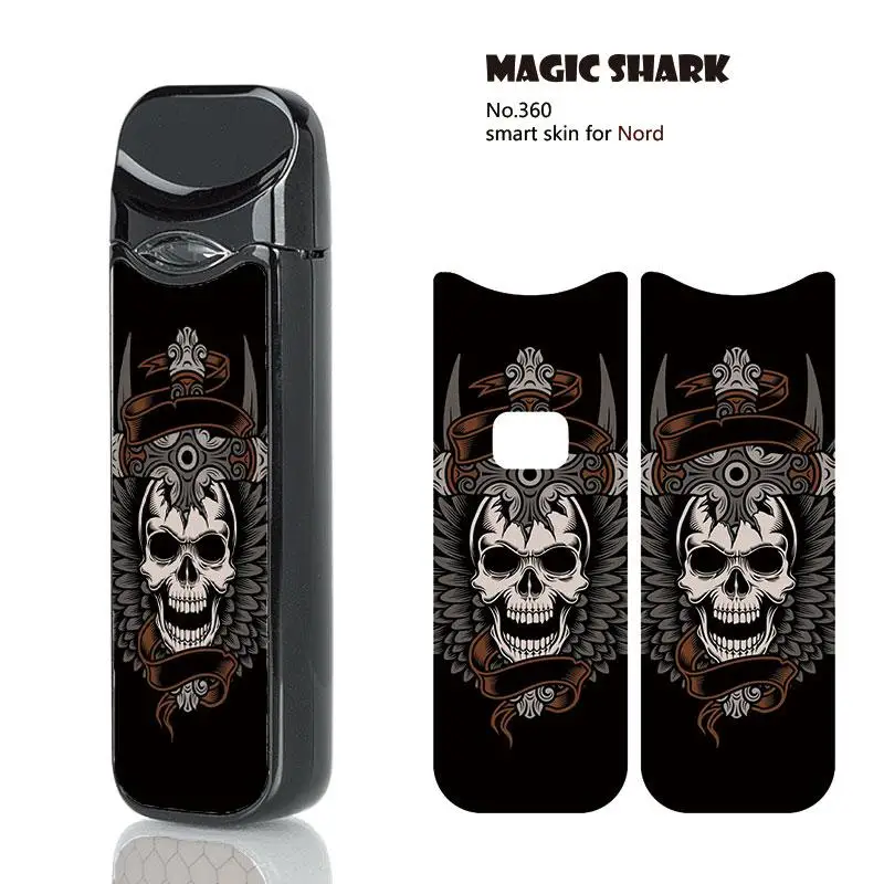 

Magic Shark Pvc 2.5d Stereo High Quailty Merry Christmas Punk Skull Case Cover Sticker For Smok Nord E Cigar 357-365