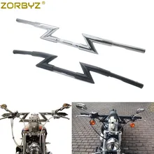 ZORBYZ " 25 мм мотоцикл металл черный/хром Ручка Z баров для Honda Yamaha Harley Suzuki Chopper Bobber