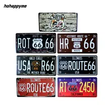15*30 см Route 66 металлический знак автомобильный номер номерные знаки гаражные знаки винтажная жестяная тарелка Декор стены табличка