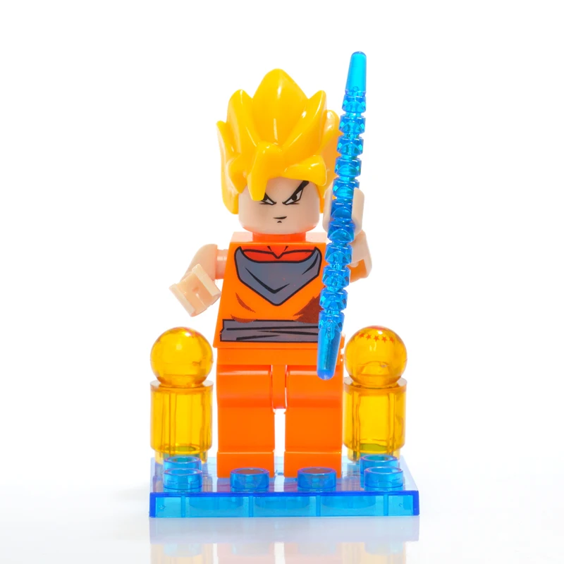 ONSHINE Dragon Ball Z Super Saiyan Son Goku Action Figure Toy Dragonball Z Brick Head Mini Building Blocks 